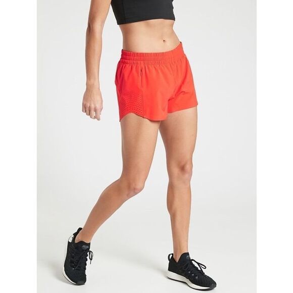 Athleta Pants - Athleta Hustle 3” Shorts Vermillion Scarlett Orange Red Size XS